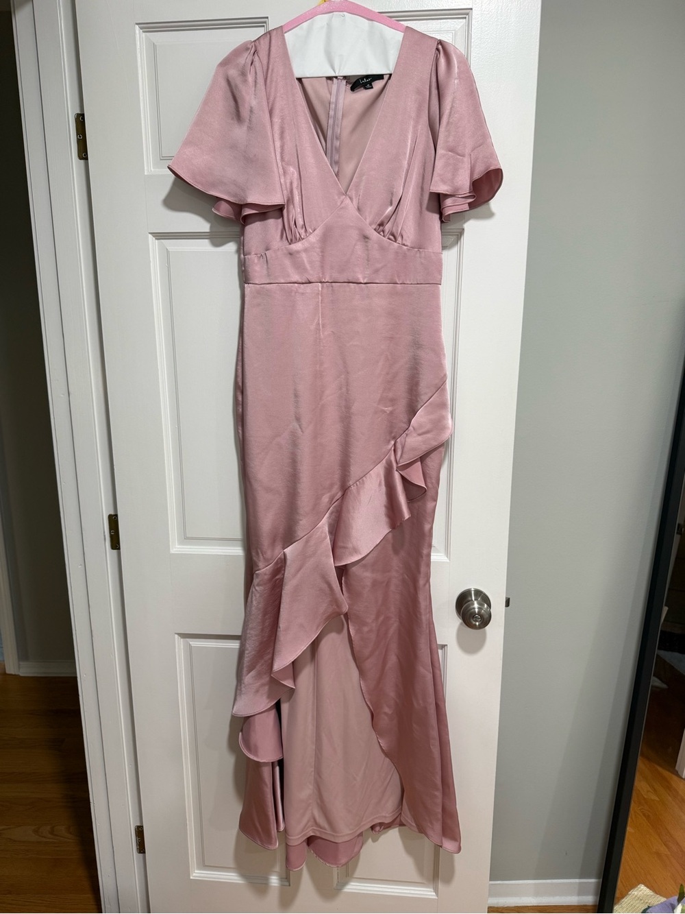 Lulu's Dusty Rose Ruffle Maxi Dress